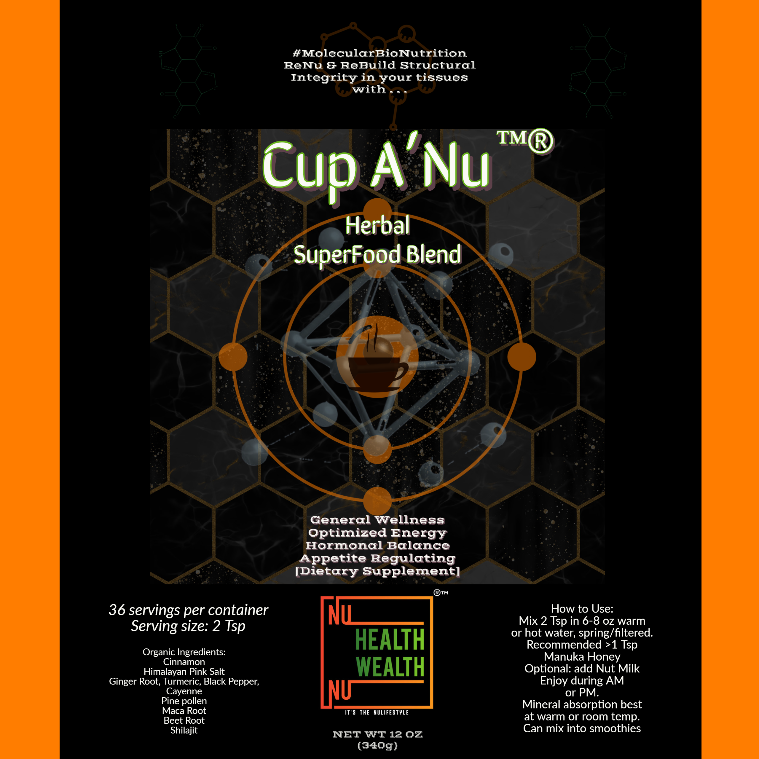 Cup A’NU · existing NU label artwork